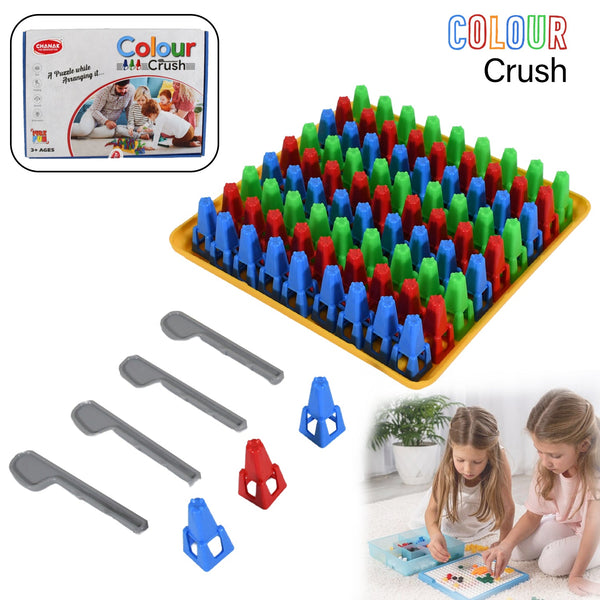 Plastic Color Crush Game Board, A Puzzle Game, Challenge's Educational Board Game's, Game for Kids & Adults, Birthday Gift (1 Set)