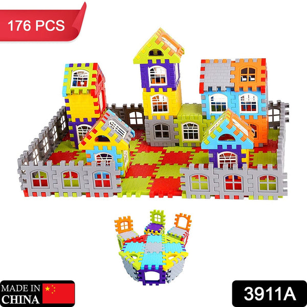 House blocks toy set, 176 pieces, different shapes