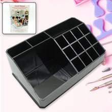 16-compartment cosmetic organizer box, showing its structure and compartments