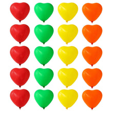 Heart shaped balloons Kinds of Rainbow Party Latex Balloons for Birthday / Anniversary / Valentine's / Wedding / Engagement Party Decoration Multicolor (20 Pcs Set)