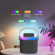 Wireless Speaker Microphone Set, RGB Light Support Memory Card PortableKaraoke Machine Perfect  for Travel TV