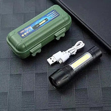 Handheld mini flashlight with high power zoom, perfect for emergencies.