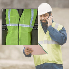 Reflective green safety jacket for construction workers