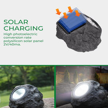 Solar Powered LED Rock Light Solar Powered LED Spotlight Faux Stone for Pathway Landscape Garden Outdoor Patio Yard (1 Pc)