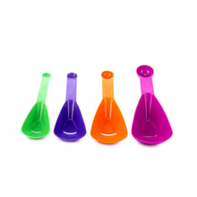 Pack of 4 double side measuring cups and spoons, plastic.