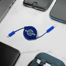 Retractable USB charger for various smartphones and technical devices