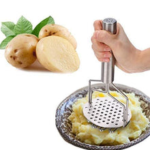 Hand masher for vegetables, dal, and baby food, made of stainless steel