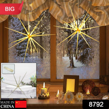 3D Gold Star Hanging Decoration Star, Acrylic Look  Hanging Luminous Star for Windows, Home, Garden Festive Embellishments for Holiday Parties Weddings Birthday Home Decoration (Big)