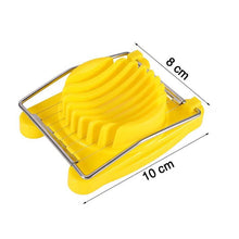 Versatile egg cutter with stainless steel wires, easy to use plastic design