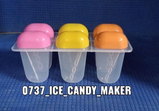 Candy-colored ice molds for making ice lollies and kulfi