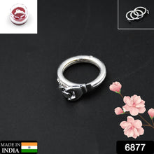 Three-ring silver-toned finger ring for women, ideal for gifts.