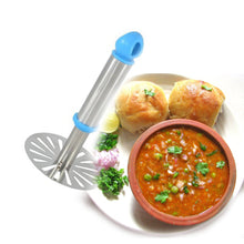 Versatile stainless steel masher for mashing vegetables and more.