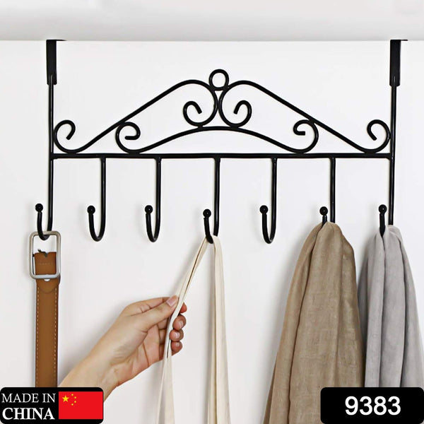 Over The Door Hanger Rack 7 Hooks Decorative Ognazier Hook Rack Stylish Door Hanger Door Hook Hangers with 7 Hooks,Metal Hanging Rack for Home Office Use