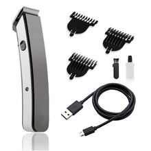 Rechargeable cordless beard trimmer for men.