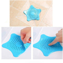 Star-shaped silicone strainer for catching hair in drains