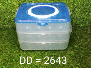 36-grid plastic egg storage box, featuring a 3-layer design for efficient egg organization