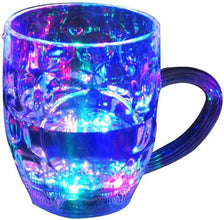 LED glass cup with rainbow color-changing light.